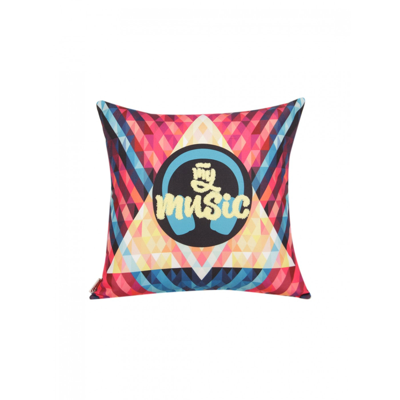 Music Printed Cushion Cover 16x16 Inch With Embroidery